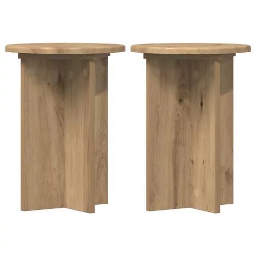  Növényállvány 2 pcs Kézműves Tölgy Ø29,5 x 40 cm Szerelt Fa