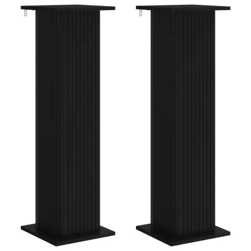  Növényállvány 2 pcs Fekete 30,5 x 30 x 100,5 cm Szerelt Fa