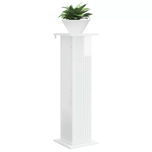  Növényállvány Magasfényű Fehér 30,5 x 30 x 100,5 cm Szerelt Fa