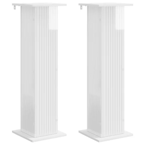  Növényállvány 2 pcs Magasfényű Fehér 30,5 x 30 x 100,5 cm