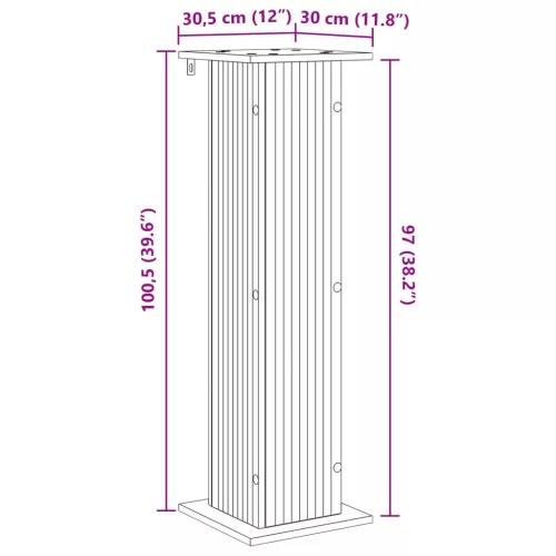  Növényállvány Füstös Tölgy 30,5 x 30 x 100,5 cm Szerelt Fa