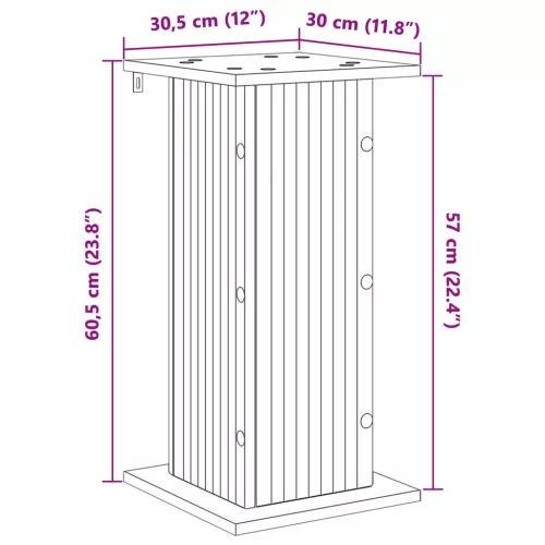  Növényállvány 2 pcs Fehér 30,5 x 30 x 60,5 cm Szerelt Fa