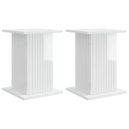  Növényállvány 2 pcs Magasfényű Fehér 30,5 x 30 x 43 cm