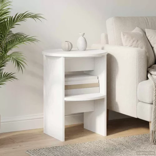  Oldalsó szekrény Fehér Ø40 x 50 cm Mérnöki fa