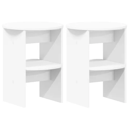  Oldalsó szekrény 2 pcs Fehér Ø40 x 50 cm Mérnöki fa