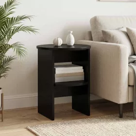  Oldalsó szekrény 2 pcs Fekete Ø40 x 50 cm Mérnöki fa