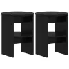  Oldalsó szekrény 2 pcs Fekete Ø40 x 50 cm Mérnöki fa