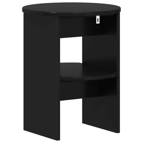  Oldalsó szekrény 2 pcs Fekete Ø40 x 50 cm Mérnöki fa