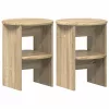  Oldalsó szekrény 2 pcs Sonoma tölgy Ø40 x 50 cm Mérnöki fa