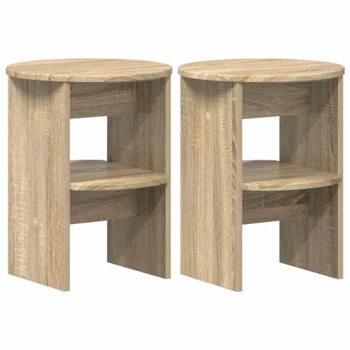  Oldalsó szekrény 2 pcs Sonoma tölgy Ø40 x 50 cm Mérnöki fa