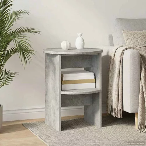  Oldalsó szekrény Beton Szürke Ø40 x 50 cm Mérnöki fa