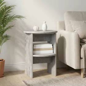    Oldalsó szekrény 2 pcs Beton Szürke Ø40 x 50 cm Mérnöki fa