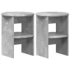  Oldalsó szekrény 2 pcs Beton Szürke Ø40 x 50 cm Mérnöki fa