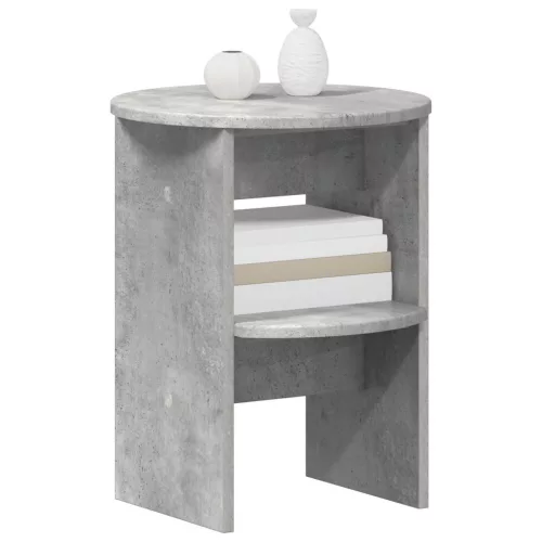  Oldalsó szekrény 2 pcs Beton Szürke Ø40 x 50 cm Mérnöki fa