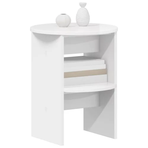  Oldalsó szekrény 2 pcs Magasfényű Fehér Ø40 x 50 cm Mérnöki fa