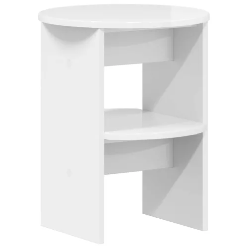  Oldalsó szekrény 2 pcs Magasfényű Fehér Ø40 x 50 cm Mérnöki fa