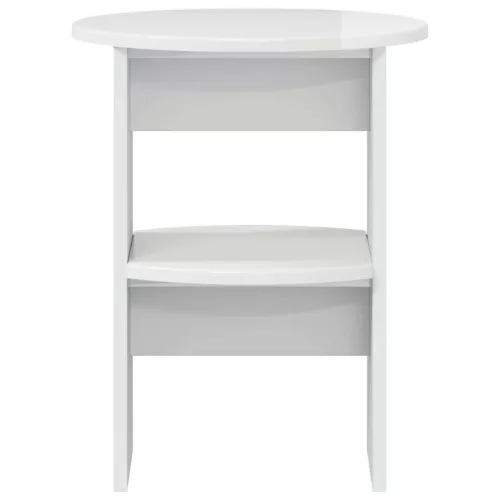  Oldalsó szekrény 2 pcs Magasfényű Fehér Ø40 x 50 cm Mérnöki fa