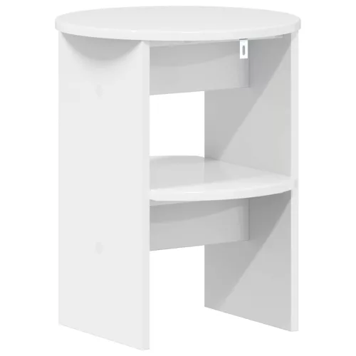  Oldalsó szekrény 2 pcs Magasfényű Fehér Ø40 x 50 cm Mérnöki fa