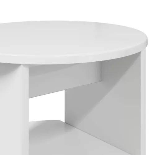  Oldalsó szekrény 2 pcs Magasfényű Fehér Ø40 x 50 cm Mérnöki fa