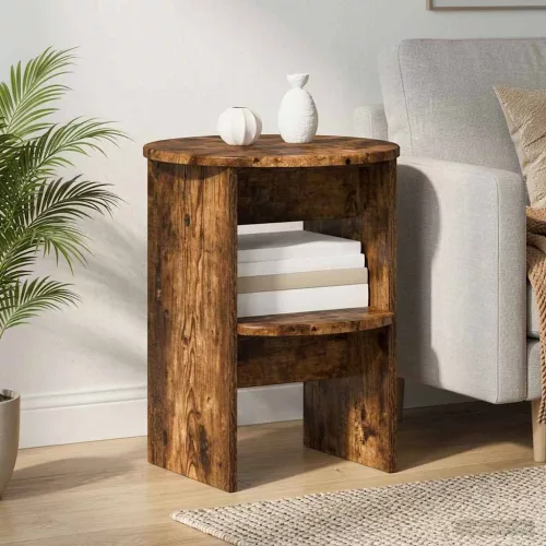  Oldalsó szekrény 2 pcs Füstölt Tölgy Ø40 x 50 cm Mérnöki fa