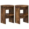  Oldalsó szekrény 2 pcs Füstölt Tölgy Ø40 x 50 cm Mérnöki fa