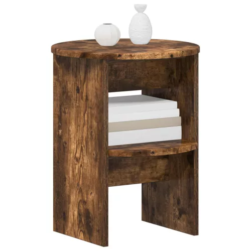  Oldalsó szekrény 2 pcs Füstölt Tölgy Ø40 x 50 cm Mérnöki fa