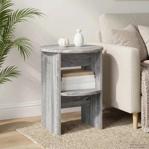  Oldalsó szekrény 2 pcs Szürke Sonoma Ø40 x 50 cm Mérnöki fa