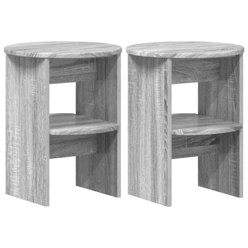  Oldalsó szekrény 2 pcs Szürke Sonoma Ø40 x 50 cm Mérnöki fa