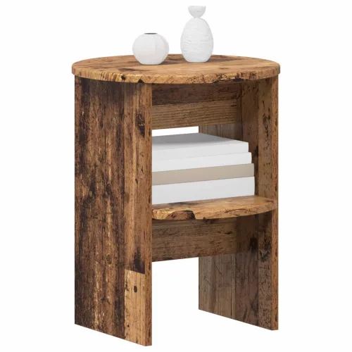  Oldalsó szekrény 2 pcs Öreg fa Ø40 x 50 cm Mérnöki fa