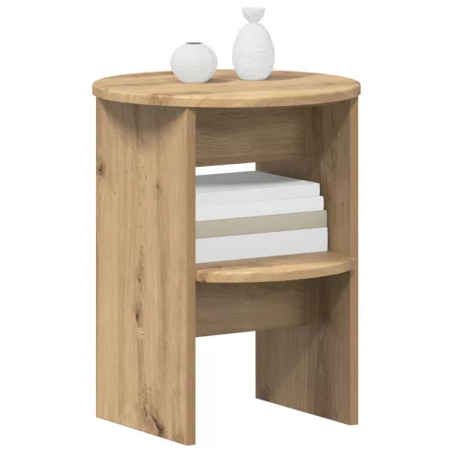  Oldalsó szekrény 2 pcs Kézműves Tölgy Ø40 x 50 cm Mérnöki fa