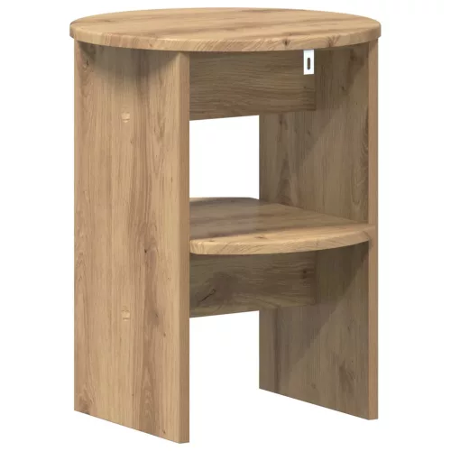  Oldalsó szekrény 2 pcs Kézműves Tölgy Ø40 x 50 cm Mérnöki fa