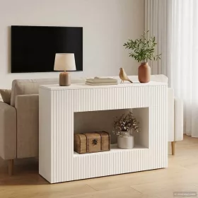  Konzolasztal Csíkos Fehér 101 x 29 x 74 cm Mérnöki fa