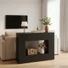  Konzolasztal Csíkos Fekete 101 x 29 x 74 cm Mérnöki fa