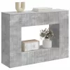  Konzolasztal Csíkos Beton Szürke 101 x 29 x 74 cm Mérnöki fa