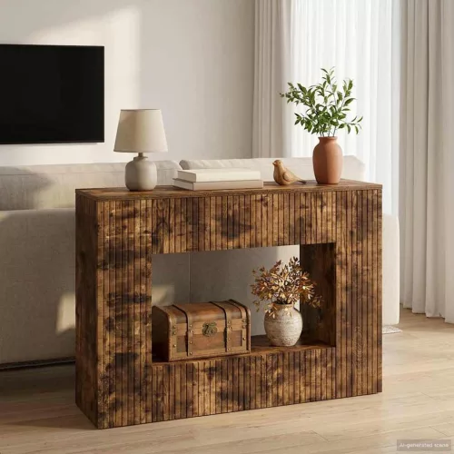  Konzolasztal Csíkos Füstölt Tölgy 101 x 29 x 74 cm Mérnöki fa