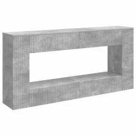    Konzolasztal Csíkos Beton Szürke 155 x 29 x 74 cm Mérnöki fa