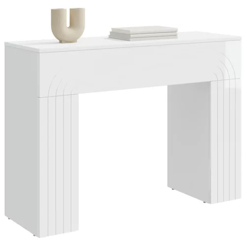  Dohányzóasztal Magasfényű Fehér 102 x 35 x 75 cm Szerelt Fa