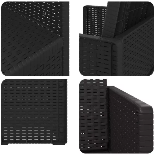  Kerti étkező székek 2 pcs Antracit 53 x 47 x 88,5 cm PP