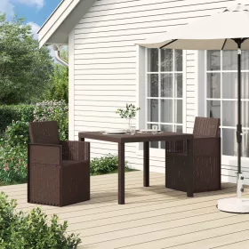  Kerti étkező székek 2 pcs Barna PP