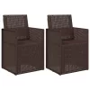  Kerti étkező székek 2 pcs Barna PP