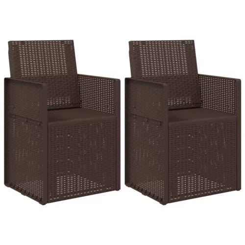  Kerti étkező székek 2 pcs Barna PP