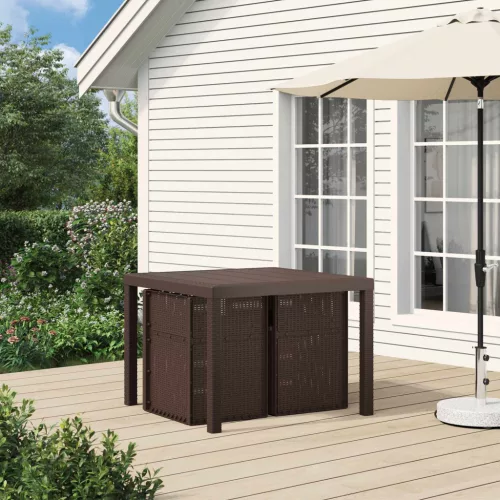  Kerti étkező székek 2 pcs Barna PP