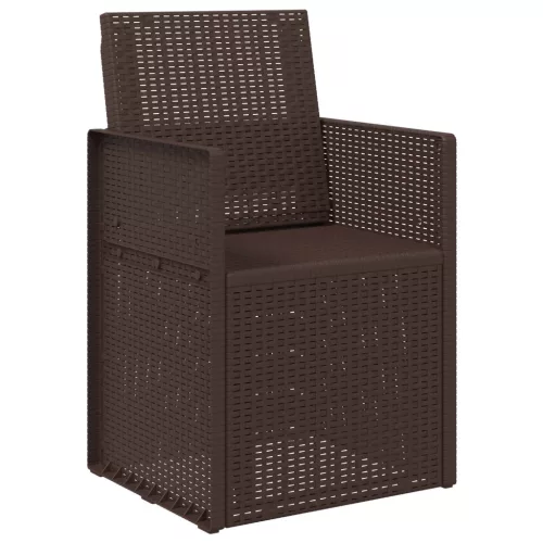  Kerti étkező székek 2 pcs Barna PP