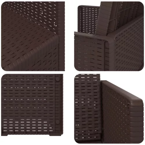  Kerti étkező székek 2 pcs Barna PP