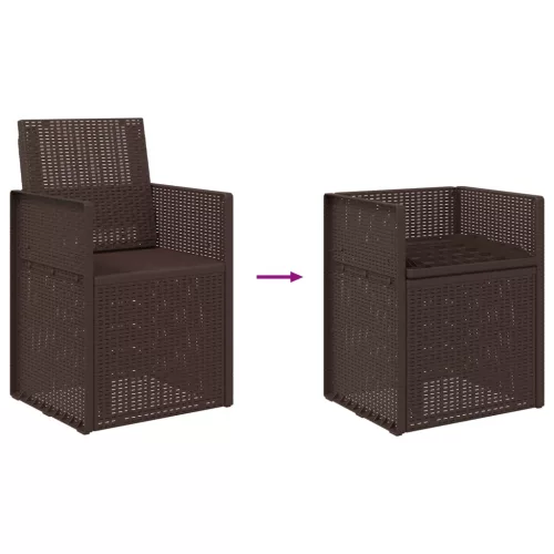  Kerti étkező székek 2 pcs Barna PP