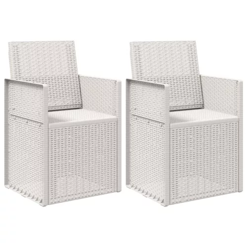  Kerti étkező székek 2 pcs Fehér PP