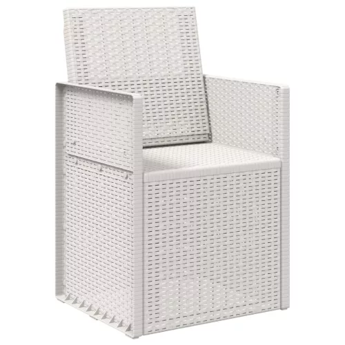  Kerti étkező székek 2 pcs Fehér PP