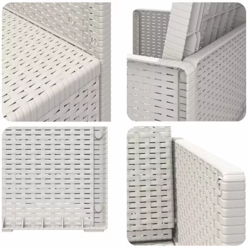  Kerti étkező székek 2 pcs Fehér PP