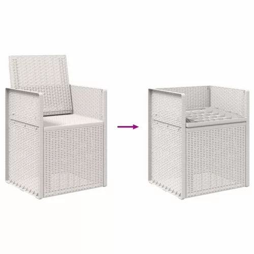  Kerti étkező székek 2 pcs Fehér PP