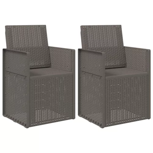  Kerti étkező székek 2 pcs Világosszürke PP